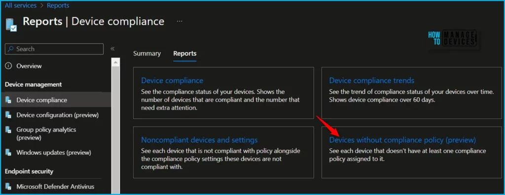 Intune Report for Devices without Compliance Policy Fig.2