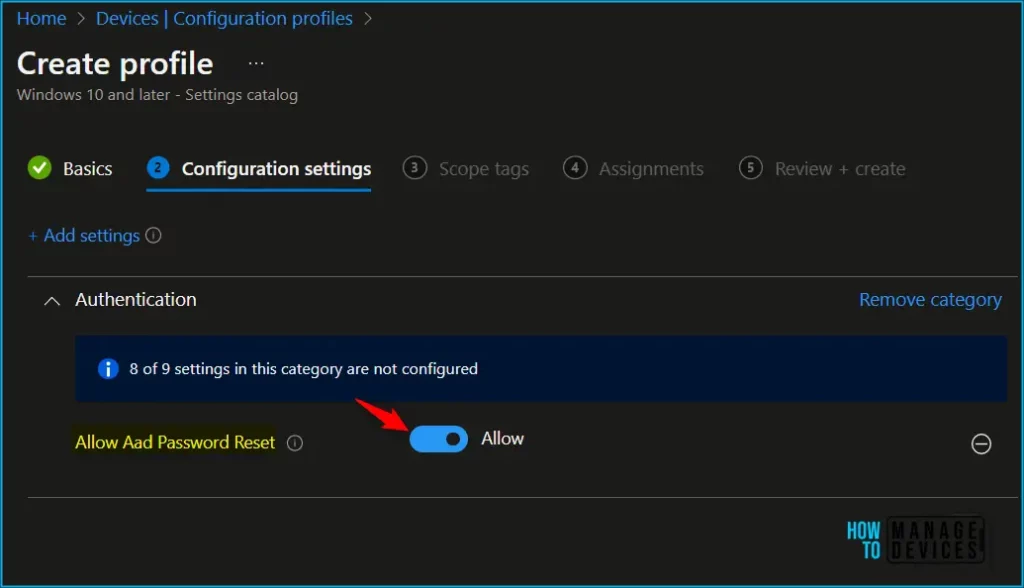 Enable Self Service Password Reset SSPR on Windows Login Screen using Intune Policy Fig.6