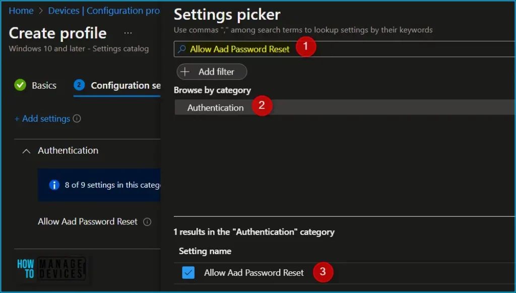 Enable Self Service Password Reset SSPR on Windows Login Screen using Intune Policy Fig.5