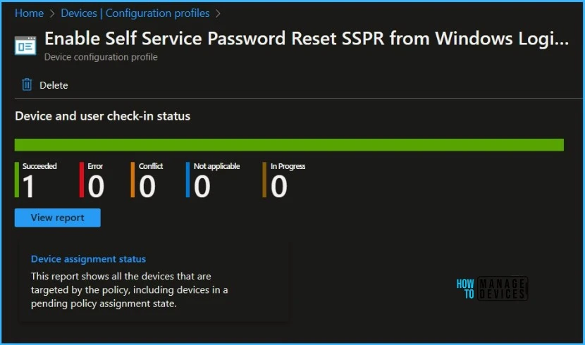 Enable Self Service Password Reset SSPR on Windows Login Screen using Intune Policy Fig.9