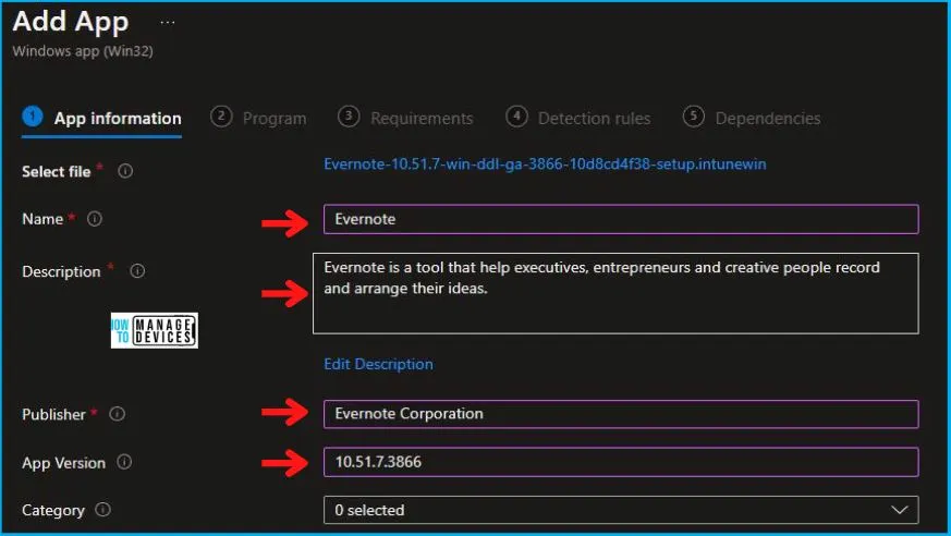 Evernote Installation Using Intune Fig.4