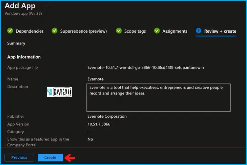 Evernote Installation Using Intune Fig.10