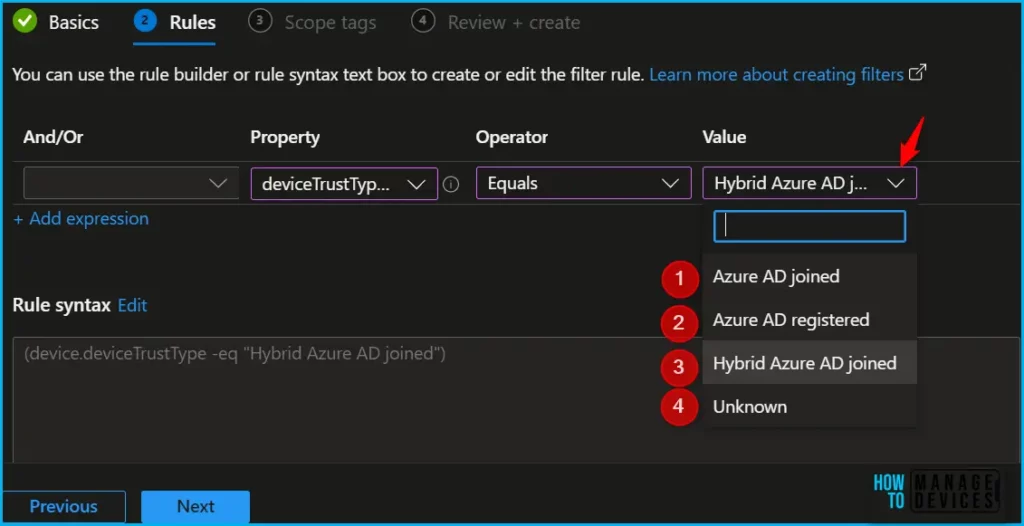 Filtering Intune App Policy Assignments by Azure AD Domain Join Type Fig.3