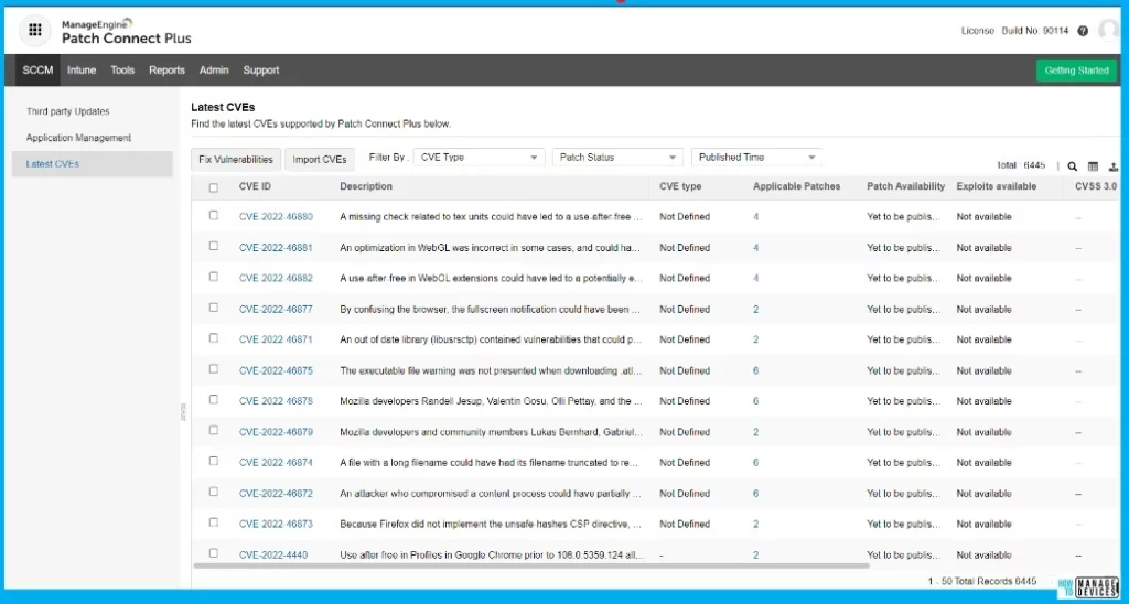 Import CVEs to mitigate the latest vulnerabilities with Patch Connect Plus Fig. 3