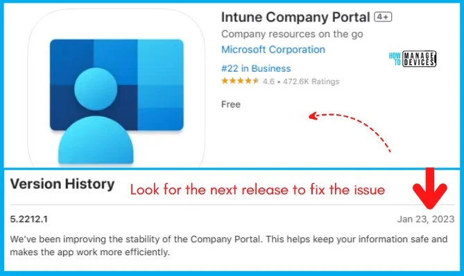 HTMD Newsletter from 30th January to 3rd February 2023 5 Intune Company Portal Freeze Issue on iOS devices during sign in 30th January to 3rd February 2023