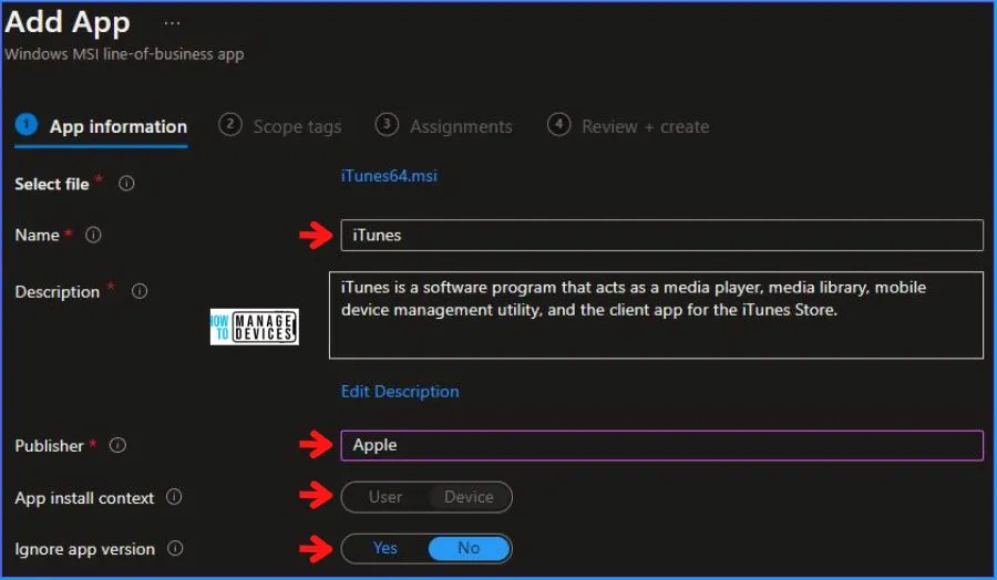 Deploy iTunes using Intune Step-by-Step Guide Fig.4