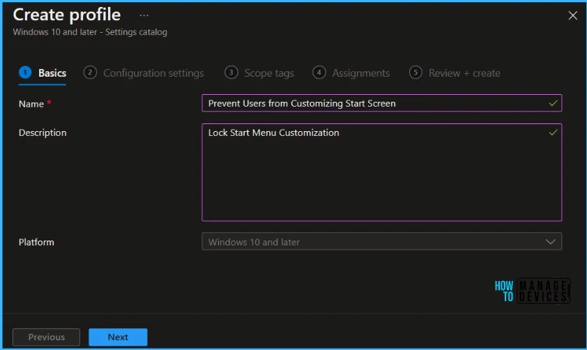 Prevent Users from Start Screen Customization using Intune Policy Fig.3