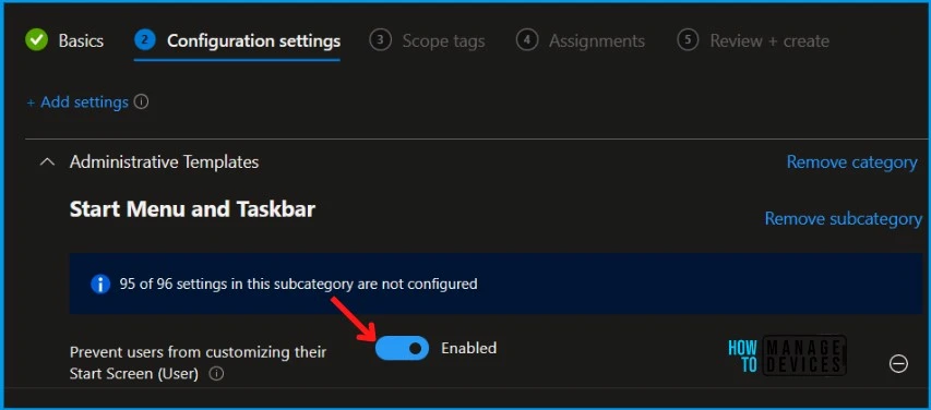 Prevent Users from Start Screen Customization using Intune Policy Fig.6