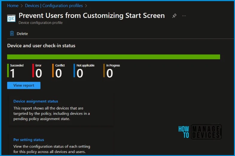 Prevent Users from Start Screen Customization using Intune Policy Fig.8