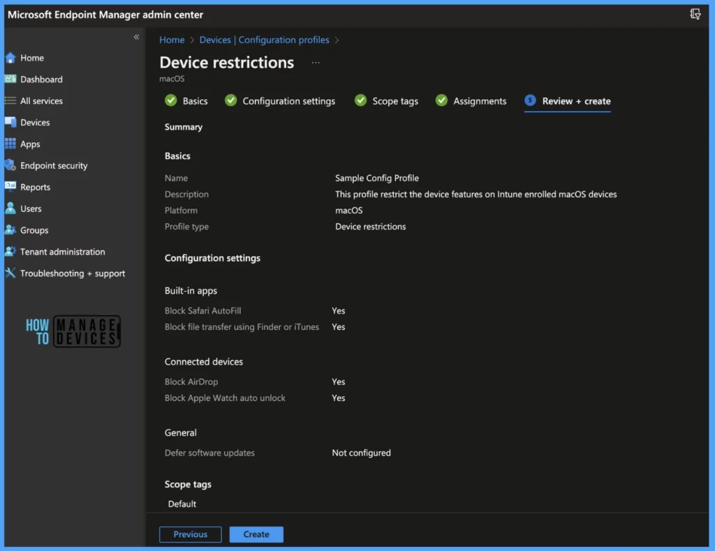 Configure Device Restriction Settings for macOS Device using Intune Fig. 6