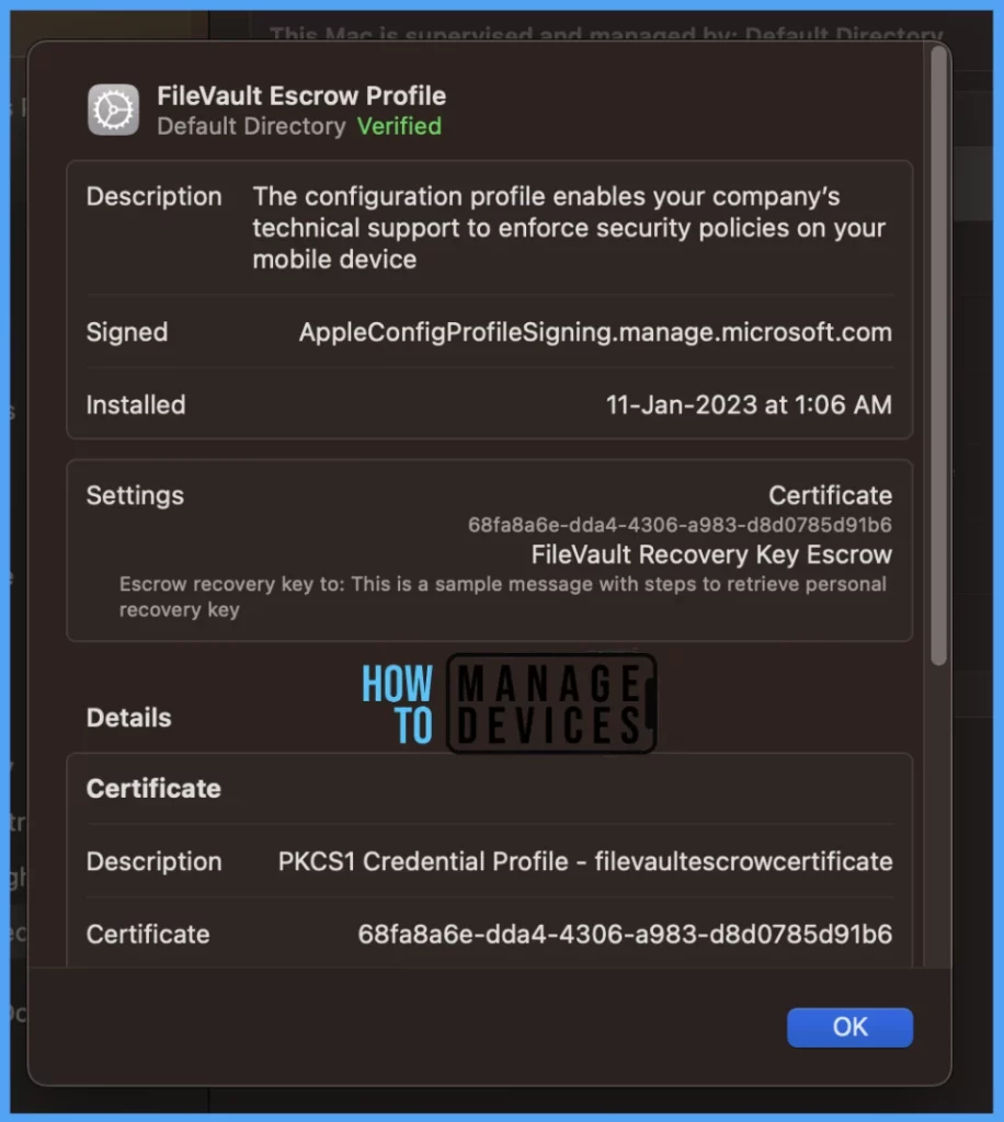 Configure FileVault Encryption Settings for macOS Device using Intune Fig. 15