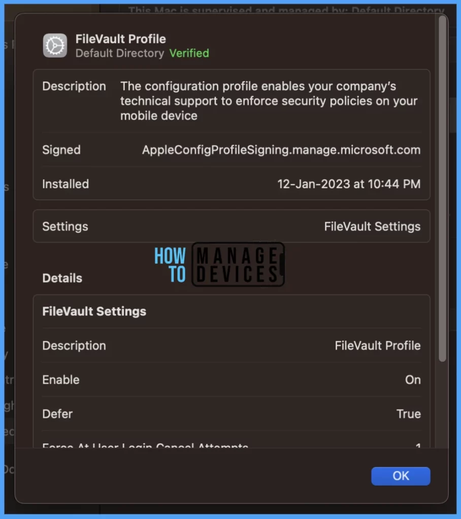 Configure FileVault Encryption Settings for macOS Device using Intune Fig. 14