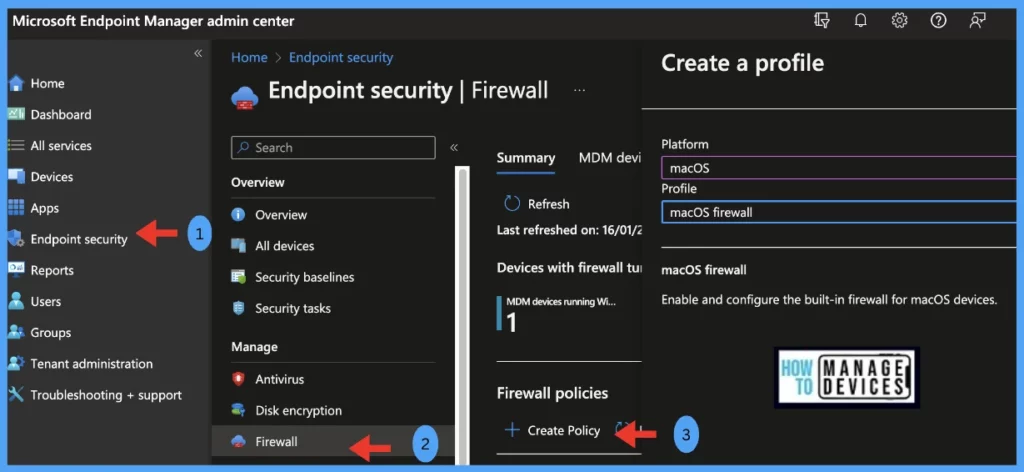 Configure macOS Firewall Security Using Intune Fig.1