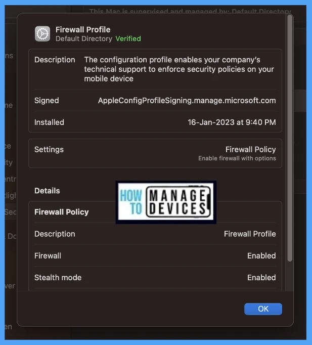 Configure Firewall Security on macOS Devices using Intune Fig.13