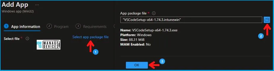 Visual Studio Code Installation Using Intune Fig.3