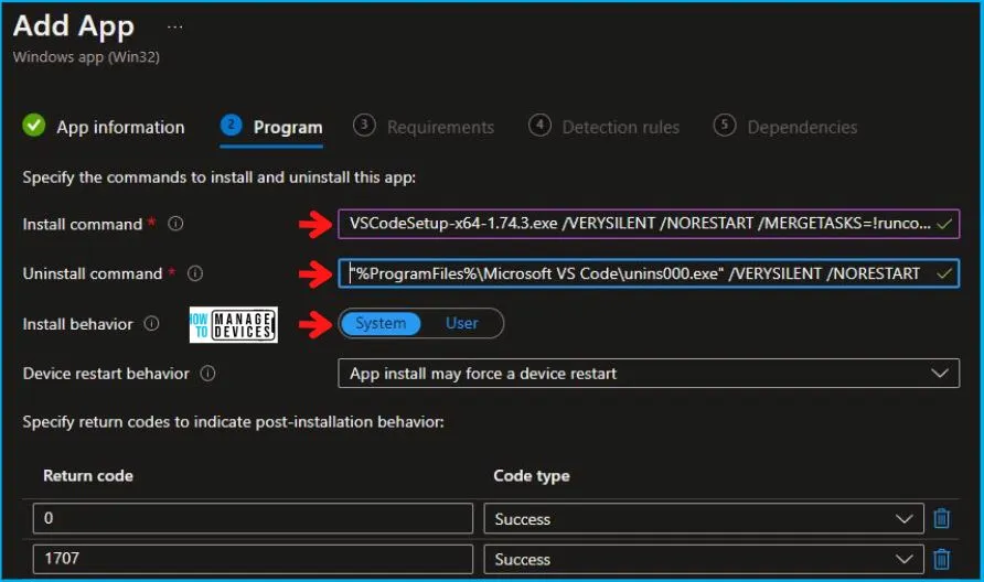 Visual Studio Code Installation Using Intune Fig.6