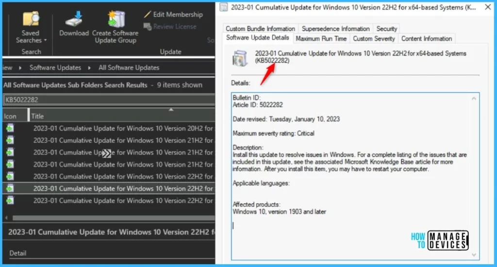 Windows 10 KB5022282 Patch Tuesday January 2023 Fig.1