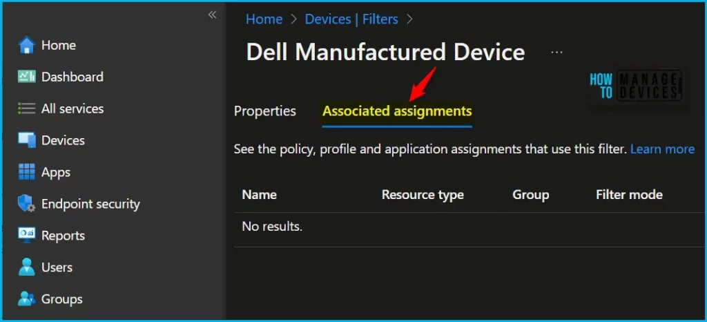 Associated Assignments Tab for your Filters - Intune Service Release 2302 February Update Fig.3