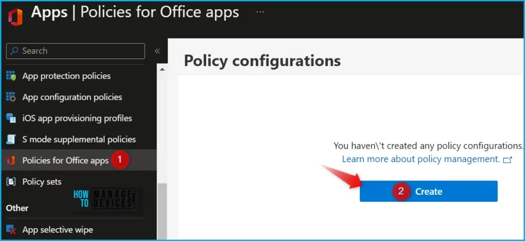 Configure Office App Policy in Intune Fig.2