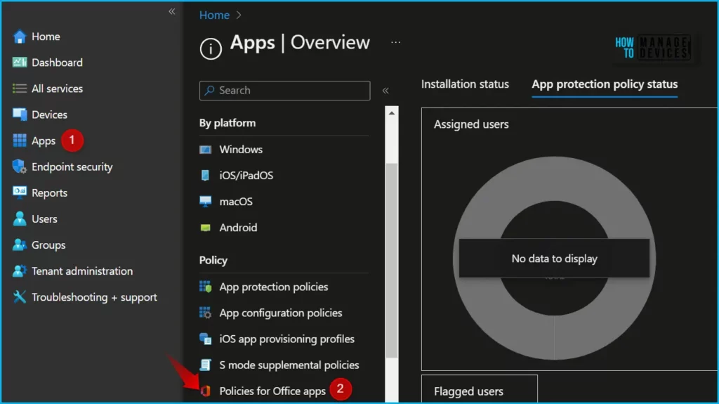 Configure Office App Policy in Intune Fig.1