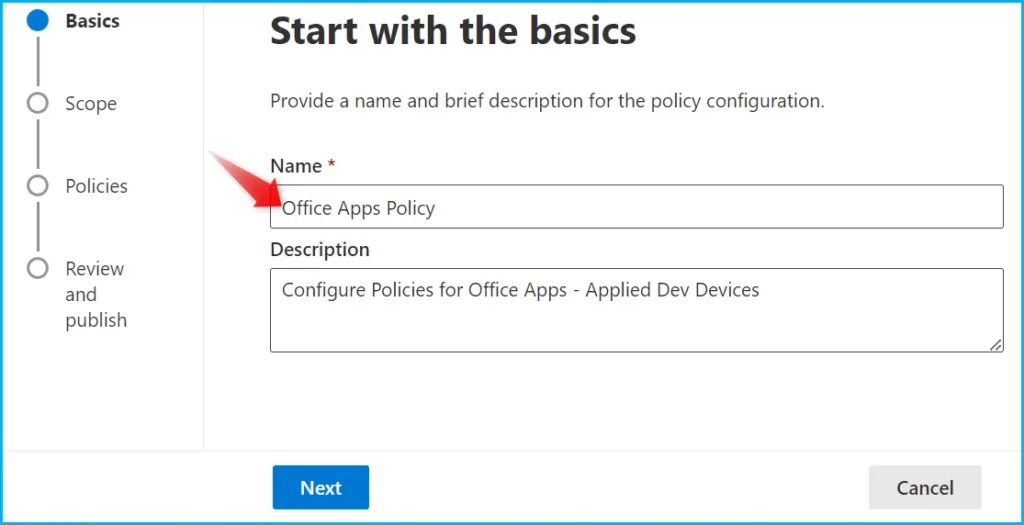 Configure Office App Policy in Intune Fig.3