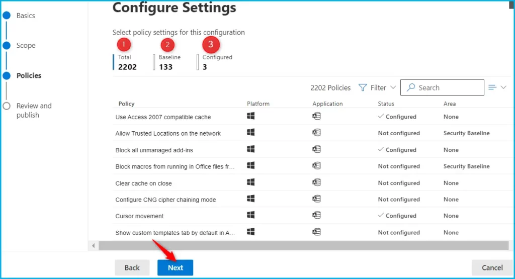 Configure Office App Policy in Intune Fig.5