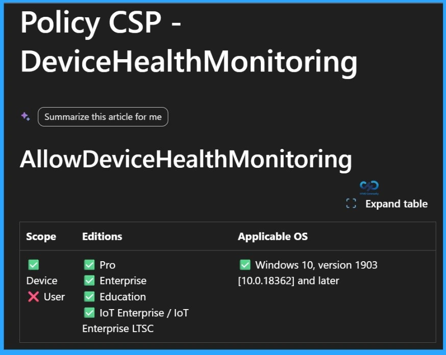 Deprecated Device Health Monitoring Settings in Intune Settings Catalog - Fig.8