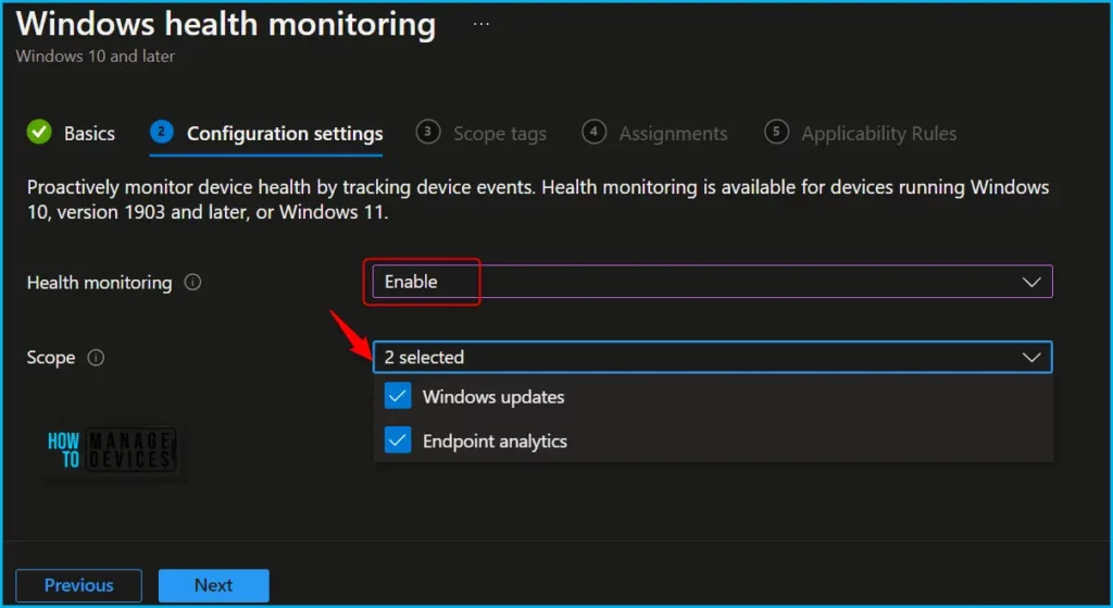 Enable Windows Devices Health Monitoring Profile Using Intune Fig.4