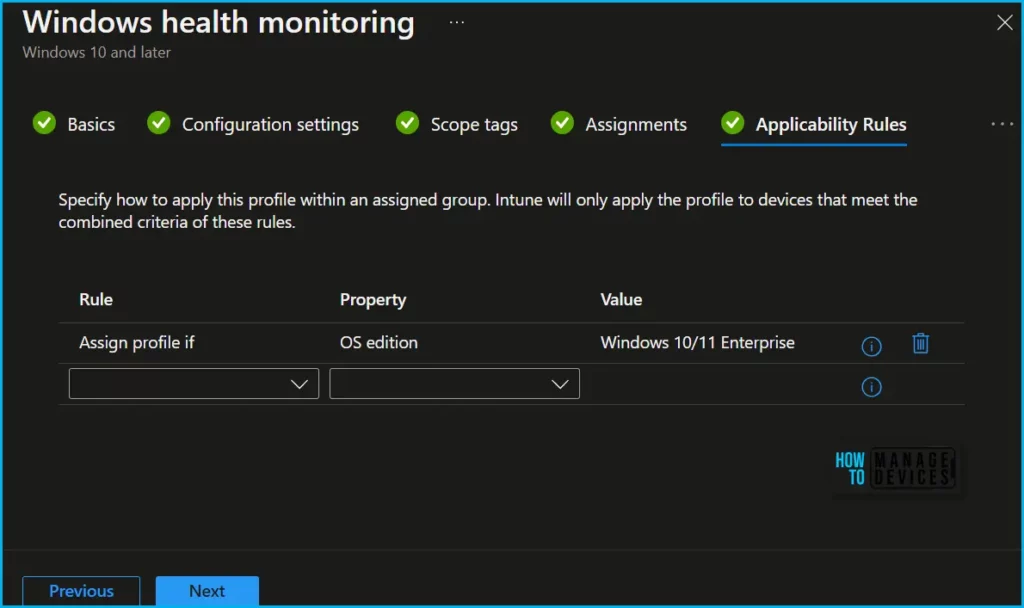 Enable Windows Devices Health Monitoring Profile Using Intune Fig.7