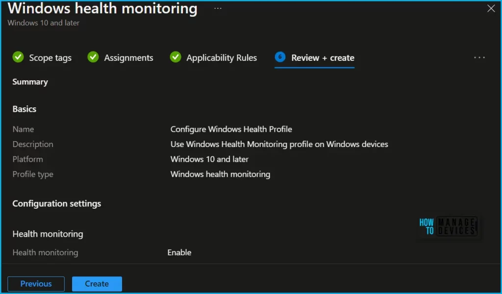 Enable Windows Devices Health Monitoring Profile Using Intune Fig.8