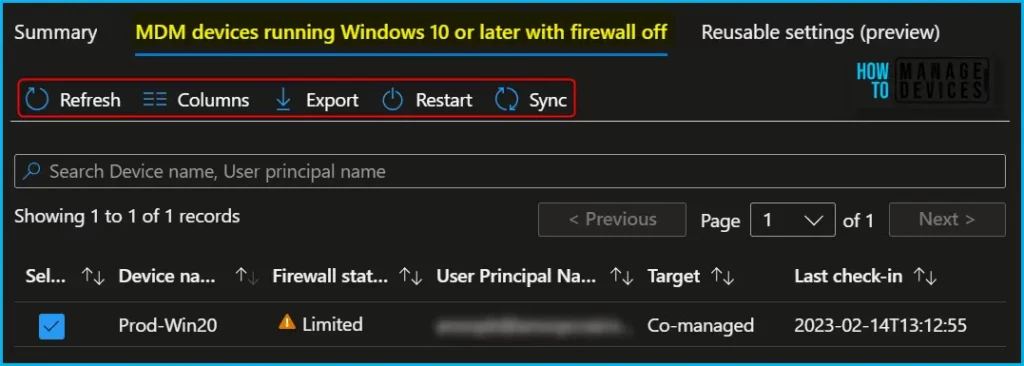 Check Firewall Policy Deployment Reports from Intune Fig.3