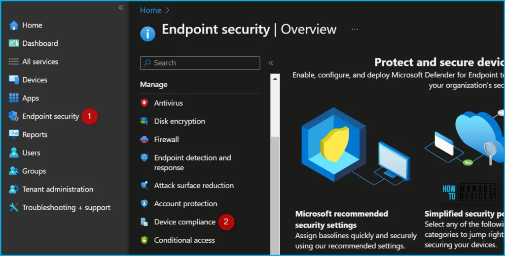 Manage Intune Compliance Policy Settings Fig.1