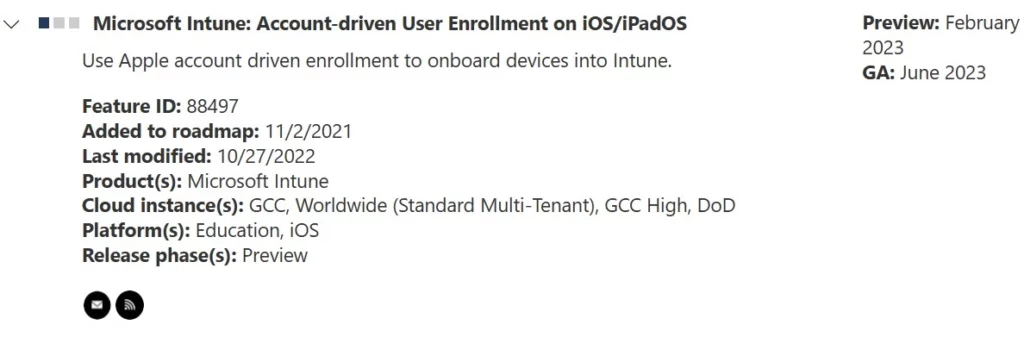 Account Driven User Enrollment on iOS/iPadOS from Intune Fig.1