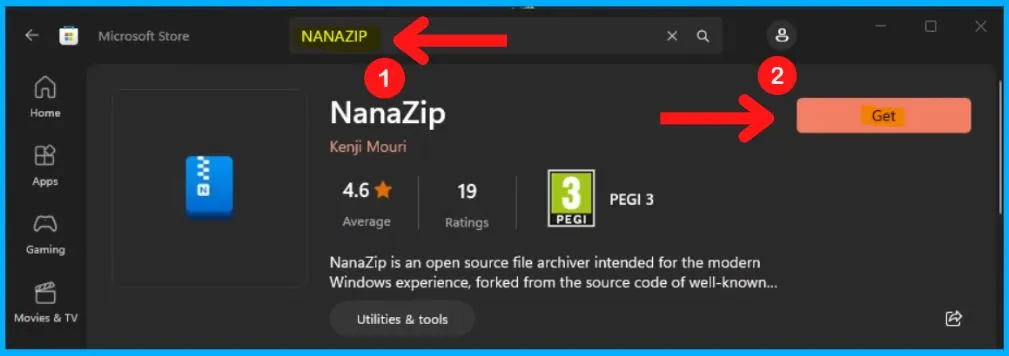 NanaZip File Manager for Windows | Download and Use - fig. 1