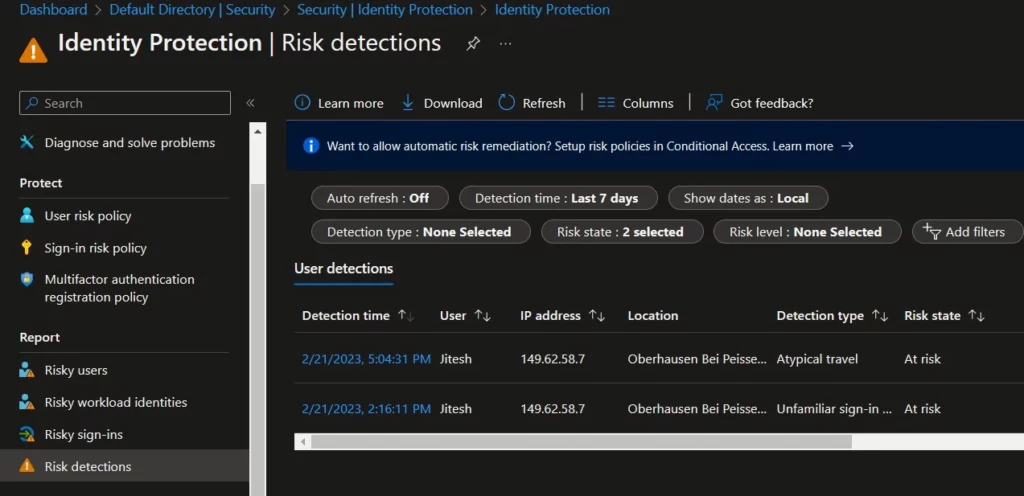 Enable Suspicious Activities Report in Azure AD Fig.4