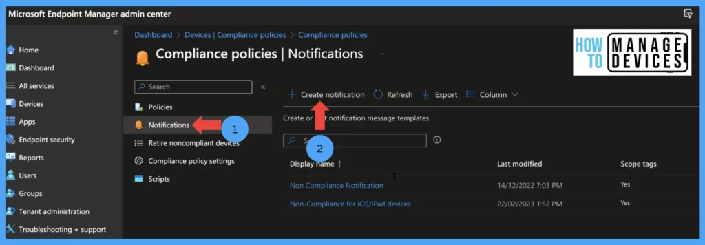 How to create a Compliance policy for iOS/iPadOS devices fig.2