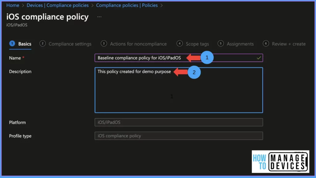 How to create a Compliance policy for iOS/iPadOS devices fig.7