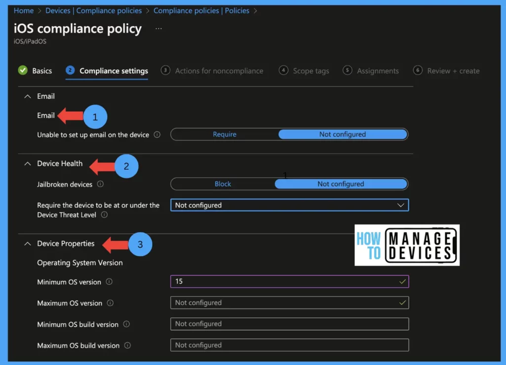 How to create a Compliance policy for iOS/iPadOS devices fig.8