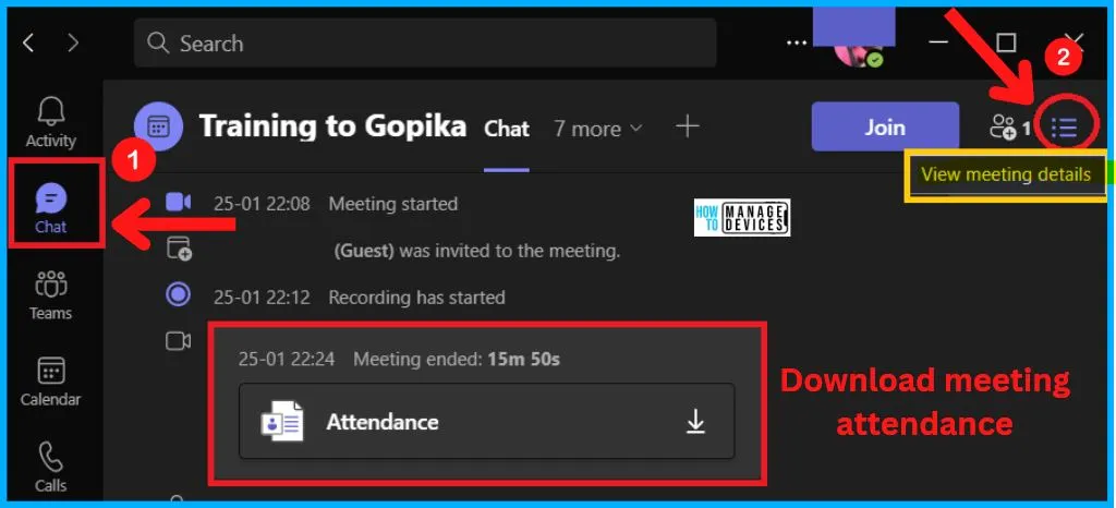 Enable Meeting Attendance Reports in MS Teams | View and Download - fig. 8