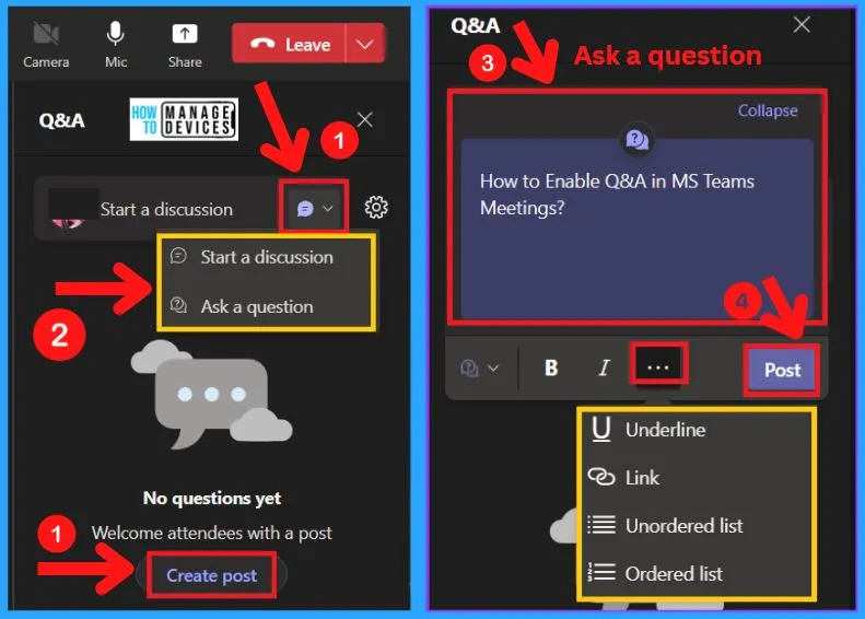 Enable Q&A in Microsoft Teams Meetings - fig. 6