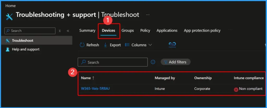 Explore Intune Troubleshooting Plus Support Dashboard for Intune Issues 8 Explore Intune Troubleshooting Plus Support Dashboard for Intune Issues - Fig.7