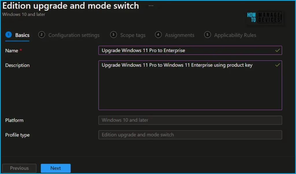 Upgrade Windows 10/11 Edition using Intune Policy Fig.3