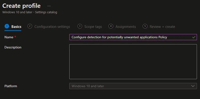 Detect Potentially Unwanted Applications using Intune Fig.2