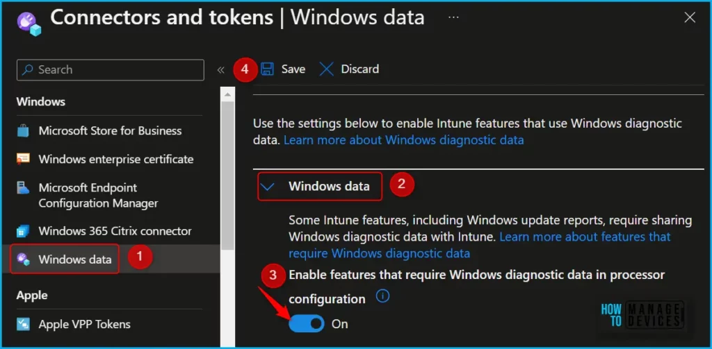 Enable Windows Diagnostic Data and Licensing Usage from Intune Fig.2