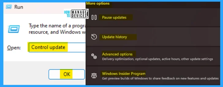 Run Commands for Windows Update and Other Settings - Fig. 11