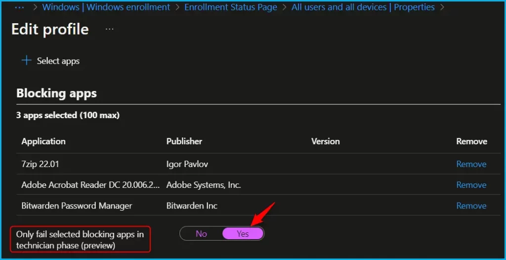 Required Apps Installation in Windows Autopilot Enrollment Status Page Fig.5