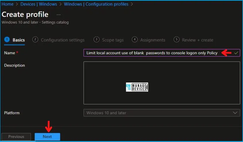 Limit Local Account Blank Password to Console Logon Using Intune Policy Fig.2