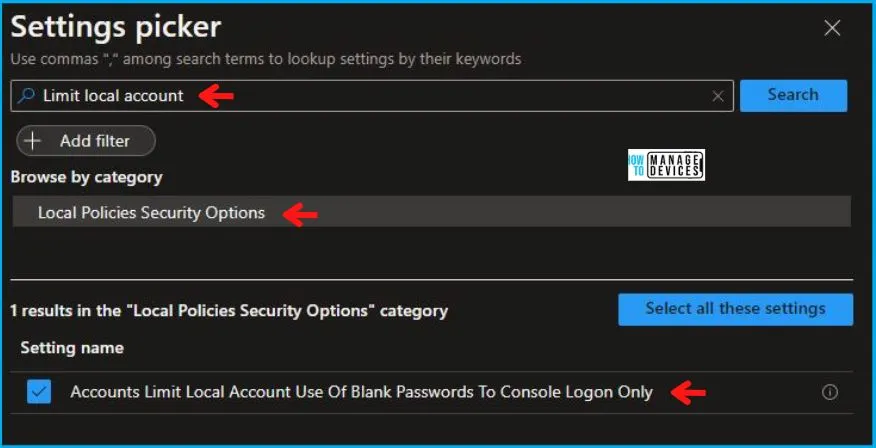 Limit Local Account Blank Password to Console Logon Using Intune Policy Fig.4