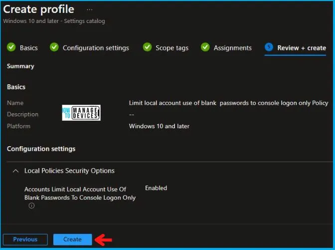 Limit Local Account Blank Password to Console Logon Using Intune Policy Fig.7