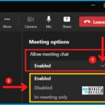 Enable Disable Meeting Chat In MS Teams Meetings